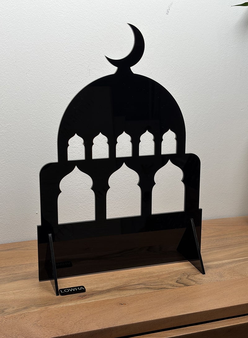 لوحة ستاند ديكور من الأكريليك بتصميم إسلامي مزين بهلال رمضان - Image 2