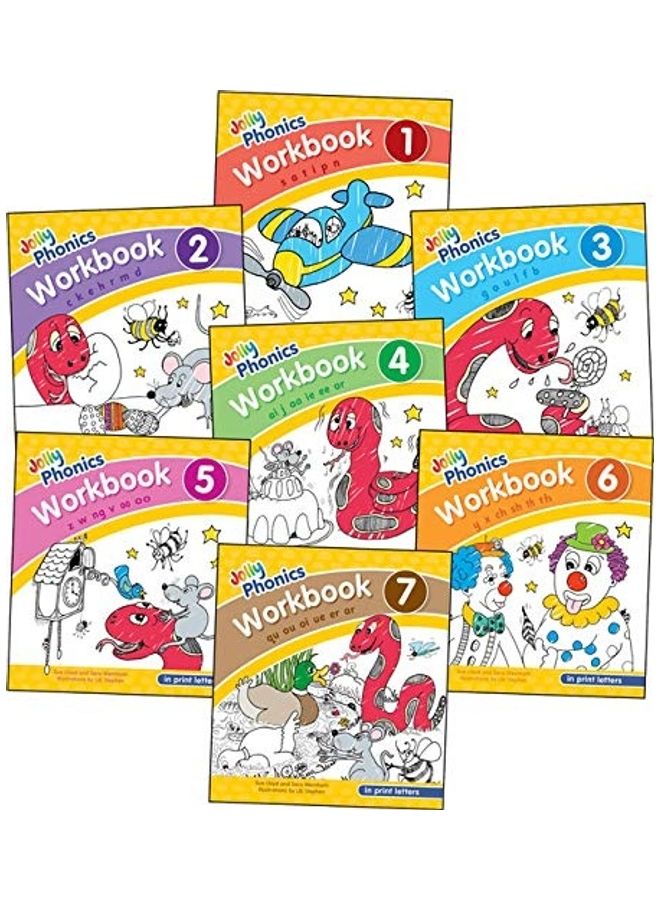 Jolly Phonics Workbooks 1-7: In Print Letters (American English Edition)