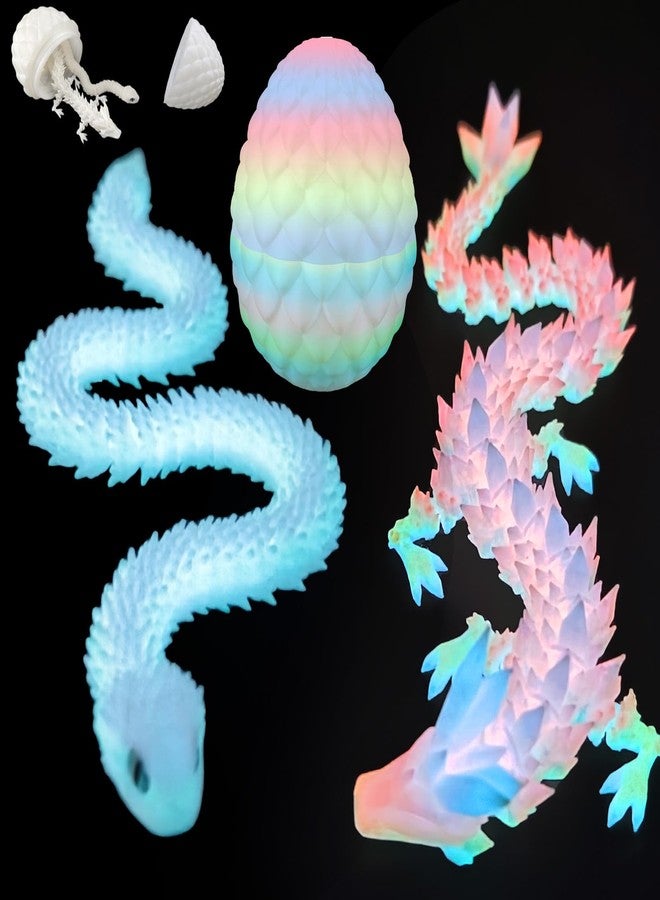 oyeftp 3D Printed Snake, Snake with Egg Glow in The Dark - Image 1