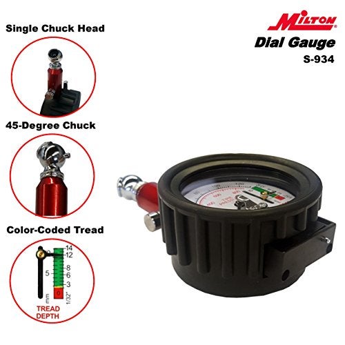 Milton (S-934) Dial Tire Pressure Gauge - Single Head Tire Tread Depth Gauge - Image 3