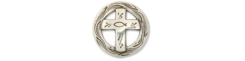 Tandy Leather Christian Cross Concho 1-1/4" (32 mm) 7180-05 - Image 3