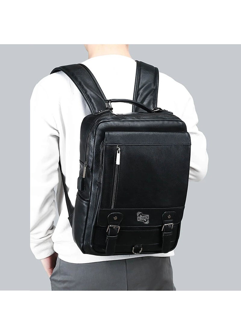 ALCOACH Men's Coach Bag Shoulder Bags Men's Handbags Vintage Large Capacity Leather Bag Men's Leather Backpacks Tote Bag Wallet Leather Backpack  - Image 5