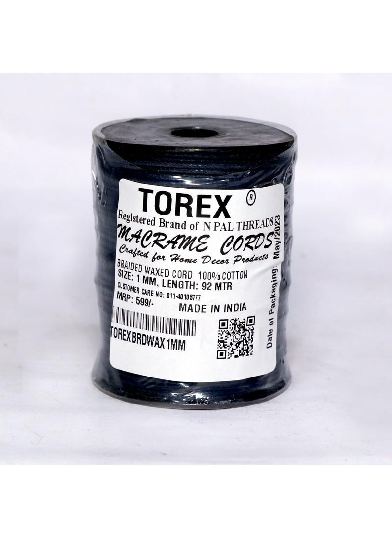 Torex TOREX� 92 Mt, 1mm Thick, Roll Braided Wax Cotton Cord for DIY Jewellery Making, Beading, Art and Craft Work and Handicrafts, (Pack of 1 pcs Maroon)  - Image 2