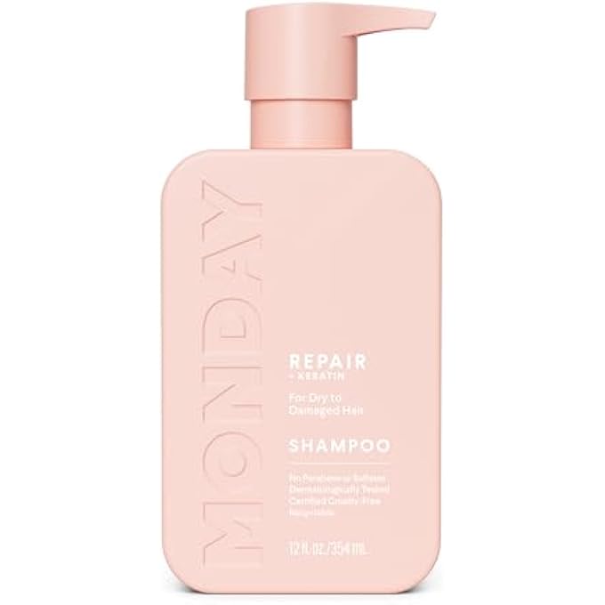 MONDAY REPAIR SHAMPOO 12OZ FOR DRY TO DAMAGED HAIR, MADE WITH KERATIN, COCONUT OIL, SHEA BUTTER AND VITAMIN E (350ML) - Image 2