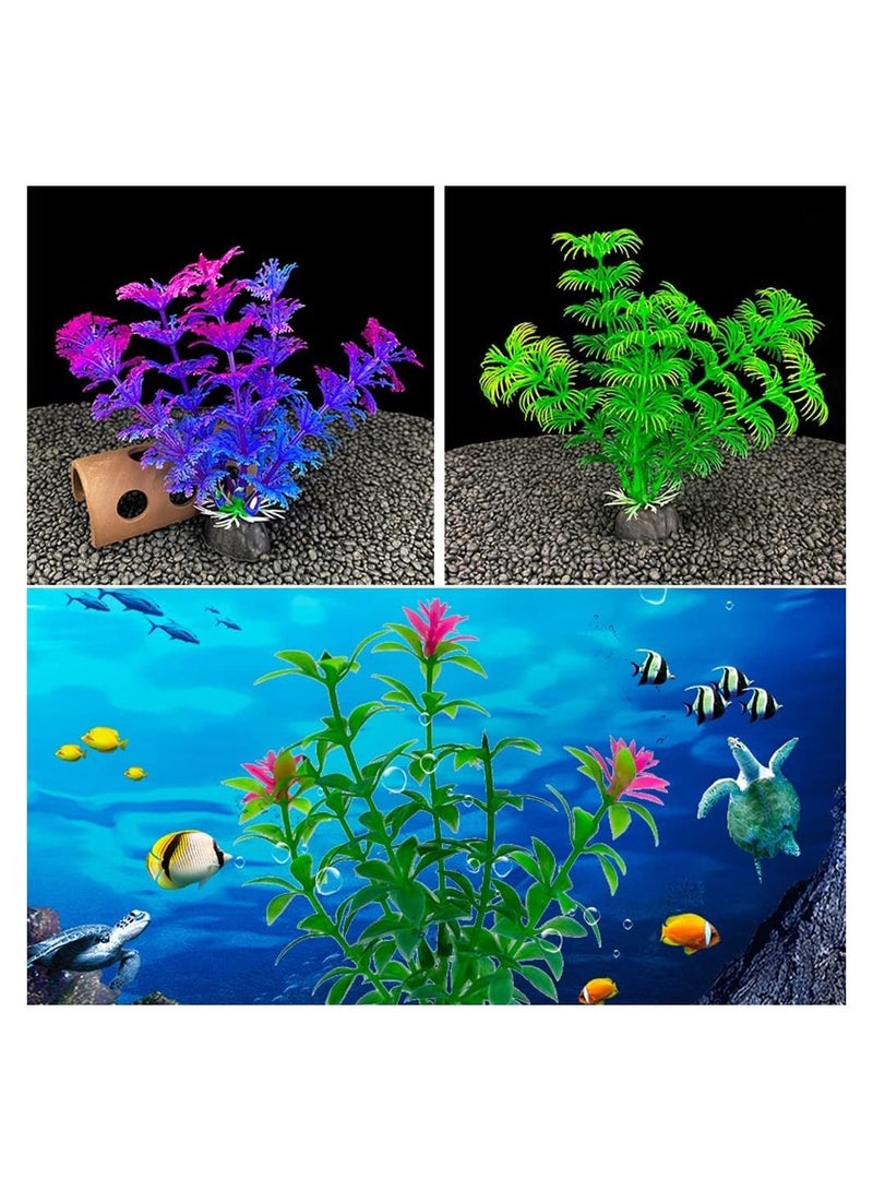 Meetion Artificial aquarium plants simulation plastic hydroponic plants for fish tank decorations accessories with 4pcs small grass - Image 5