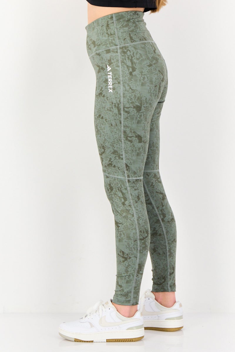 Adidas Women Tight Fit Brand Logo Training Leggings, Sage Green - Image 3