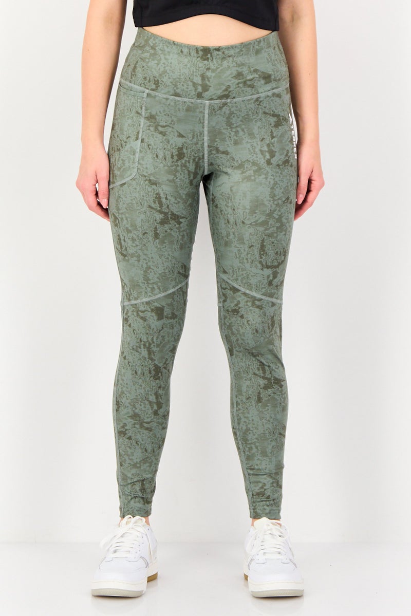 Adidas Women Tight Fit Brand Logo Training Leggings, Sage Green - Image 1