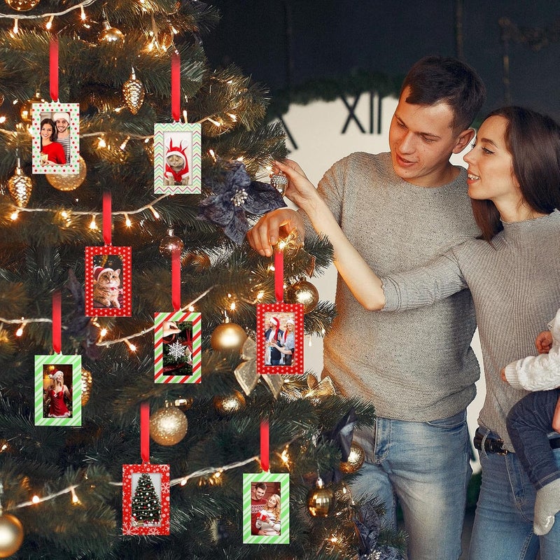Marsui 12 Pcs Christmas Photo Gift Set  Acrylic Christmas Ornaments  Picture Frames  Personalized Photo Ornament Hanging Frames for Xmas Tree Decoration  Gift - Image 3