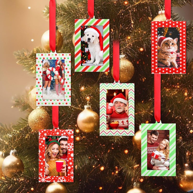 Marsui 12 Pcs Christmas Photo Gift Set  Acrylic Christmas Ornaments  Picture Frames  Personalized Photo Ornament Hanging Frames for Xmas Tree Decoration  Gift - Image 1