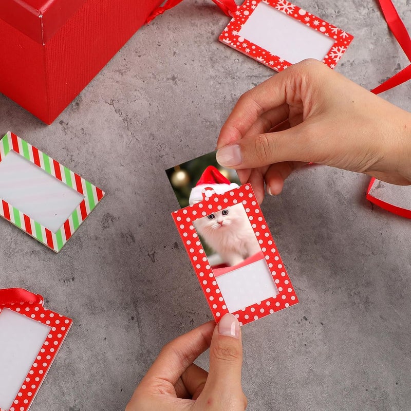 Marsui 12 Pcs Christmas Photo Gift Set  Acrylic Christmas Ornaments  Picture Frames  Personalized Photo Ornament Hanging Frames for Xmas Tree Decoration  Gift - Image 4