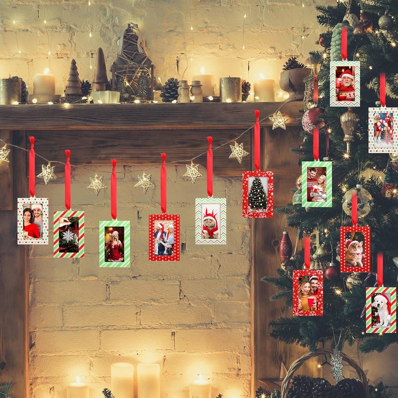 Marsui 12 Pcs Christmas Photo Gift Set  Acrylic Christmas Ornaments  Picture Frames  Personalized Photo Ornament Hanging Frames for Xmas Tree Decoration  Gift - Image 5