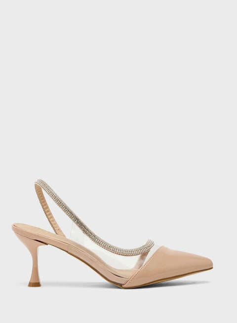 Diamante Heeled Pump