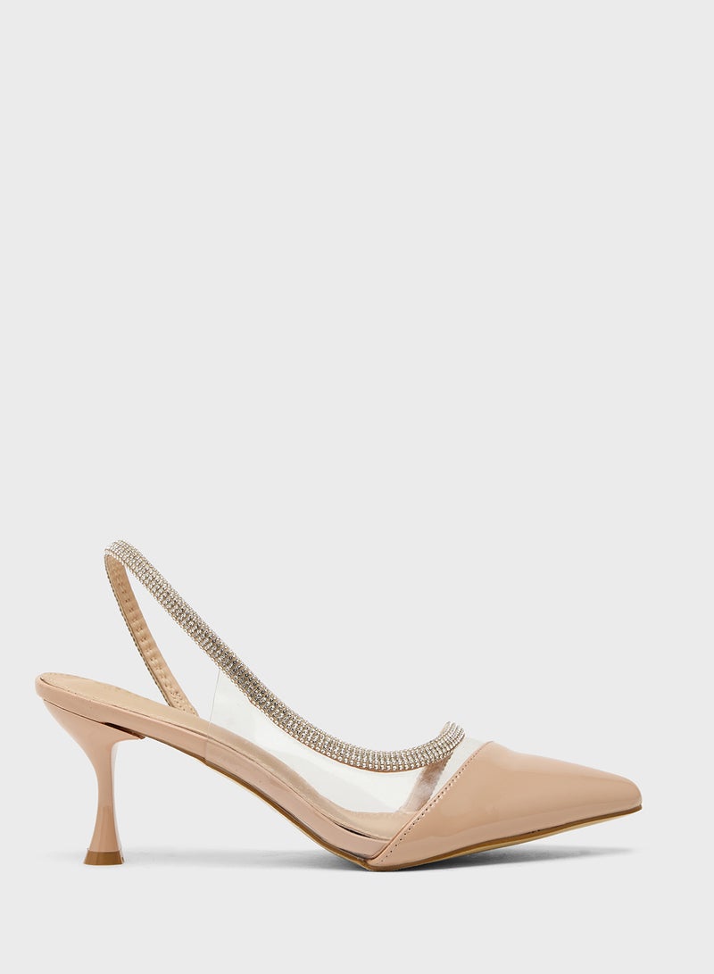 ELLA Diamante Heeled Pump - Image 1