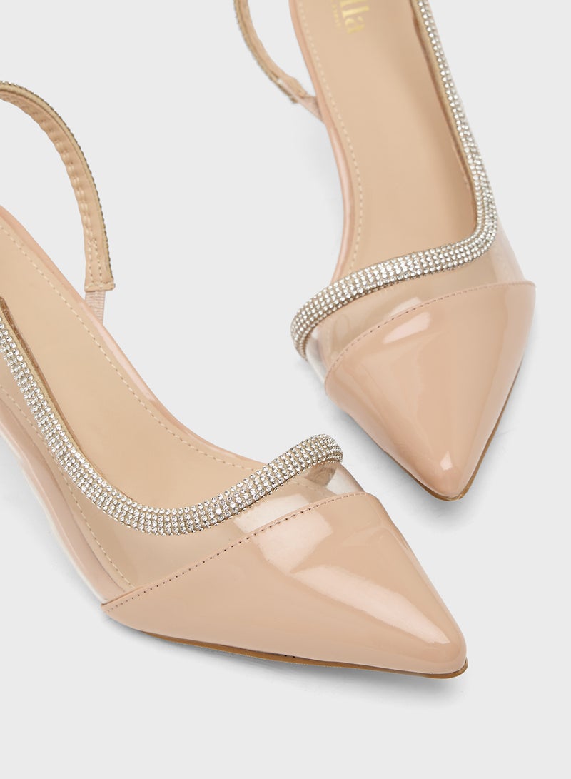 ELLA Diamante Heeled Pump - Image 4