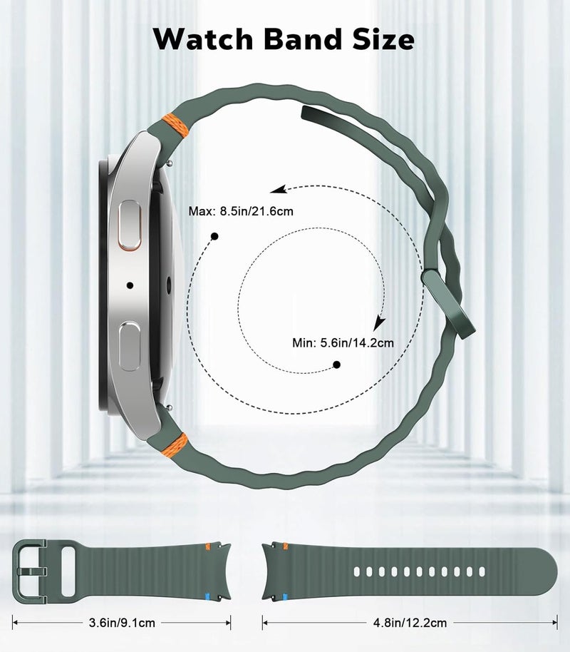 موكو حزام MoKo الرياضي متوافق مع ساعة Samsung Galaxy Watch 7 FE 6 5 4 مقاس 40mm 44mm/ساعة Watch 6 4 Classic مقاس 43mm 47mm 42mm 46mm/ساعة Watch 5 Pro مقاس 45mm، أشرطة سيليكون ناعمة بدون فجوة للنساء والرجال - Image 5