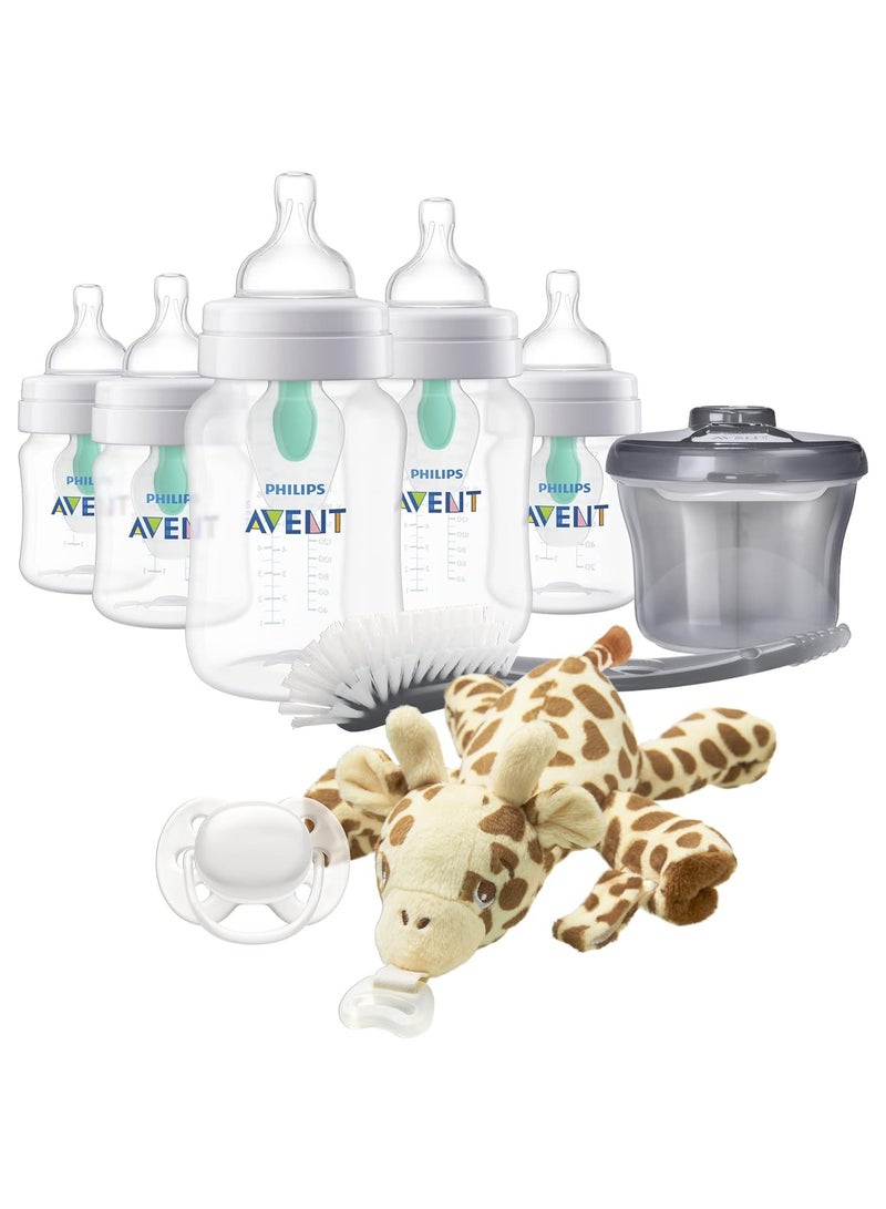 Philips Avent Anti-Colic Baby Bottle with AirFree Newborn Gift Set with Snuggle, Clear - Image 1