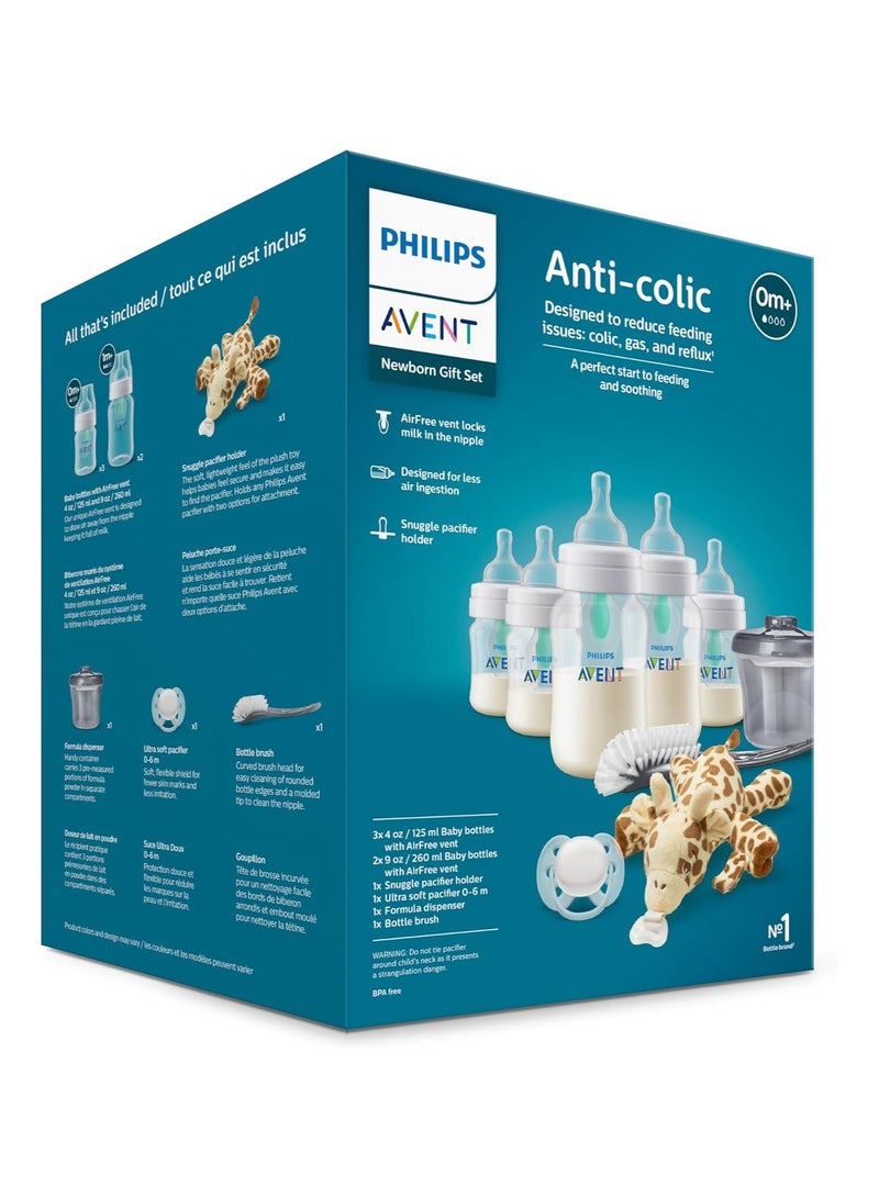 Philips Avent Anti-Colic Baby Bottle with AirFree Newborn Gift Set with Snuggle, Clear - Image 2
