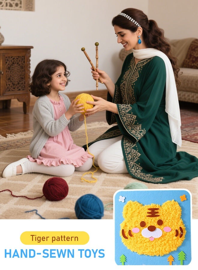 دمى تطريز حيوانات كرتونية ممتعة للأطفال، مجموعة أدوات خياطة يدوية، تطريز حيوانات كرتونية مع ملصقات، مجموعة خياطة يدوية تعليمية - Image 1