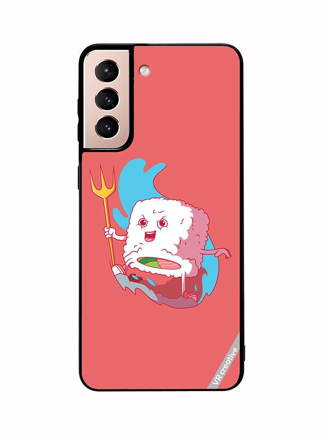 VR CREATIVE Protective Case Cover For Samsung Galaxy S21 5G King Sushi Design Multicolour - Image 1