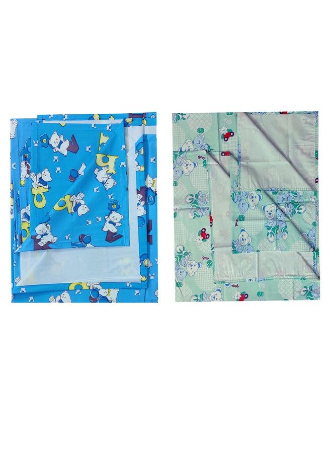 Ecosoft Plastic Sheetpvc Sheet For Kidsrubber Sheet For Babiesbed Wetting Protector(90 X 135 Cm) (Alphabet Blue & Bear Green)  - Image 2