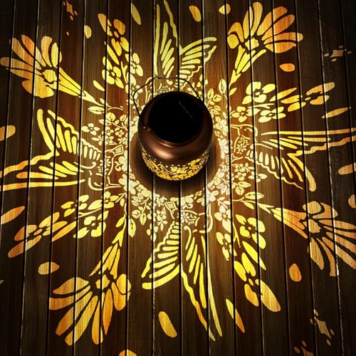 HEGUD Mothers Day Gifts Hummingbird Solar Lanterns Garden Decor Birthday Gifts for Women Mom Grandma Hanging Solar Lights Outdoor Waterproof Decoration for Outside LED Lanterns for Yard Patio Lawn - Image 3