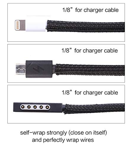 Alex Tech 25ft - 1/8 inch Cord Protector Wire Loom Tubing Cable Sleeve Split Sleeving For USB Cable Power Cord Audio Video Cable – Protect Cat From Chewing Cords - Black - Image 3
