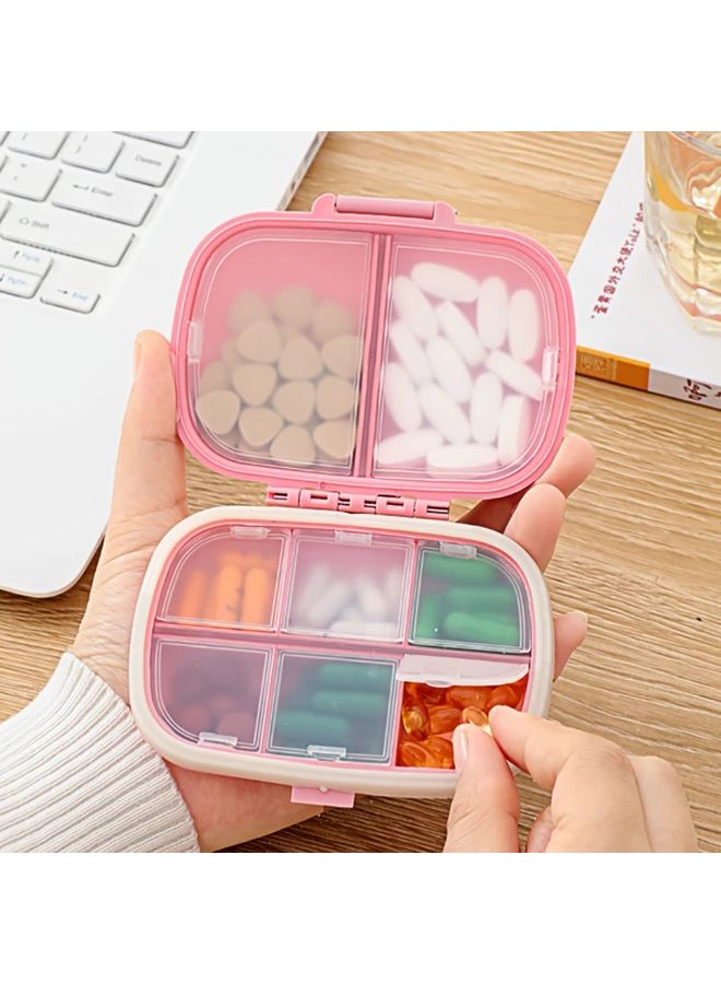 2 Purple Mini Pill Boxes Weekly Organizer For Daily Meds Vitamins Supplements Travel - Image 2