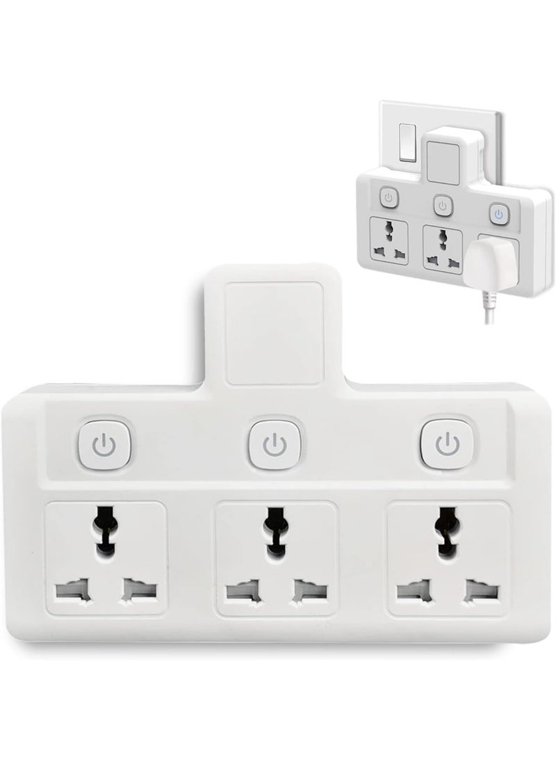 3-Way Power Adapter Multi Plug Extension Extender Wall Charger Socket 3 Way Multiple Electrical Outlet Adaptor for Home & Office - Image 1