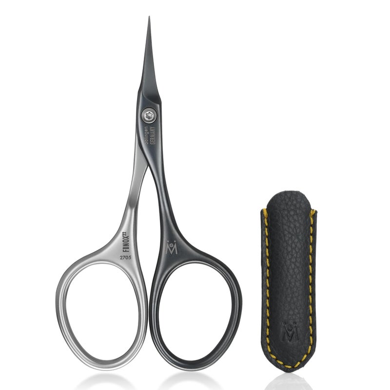 GERMANIKURE Tower Point Cuticle Scissors Grooming Scissors FINOX Stainless Steel Professional Nail Scissors in Leather Case -Ethically Made in Solingen Germany - 4705 - Image 1