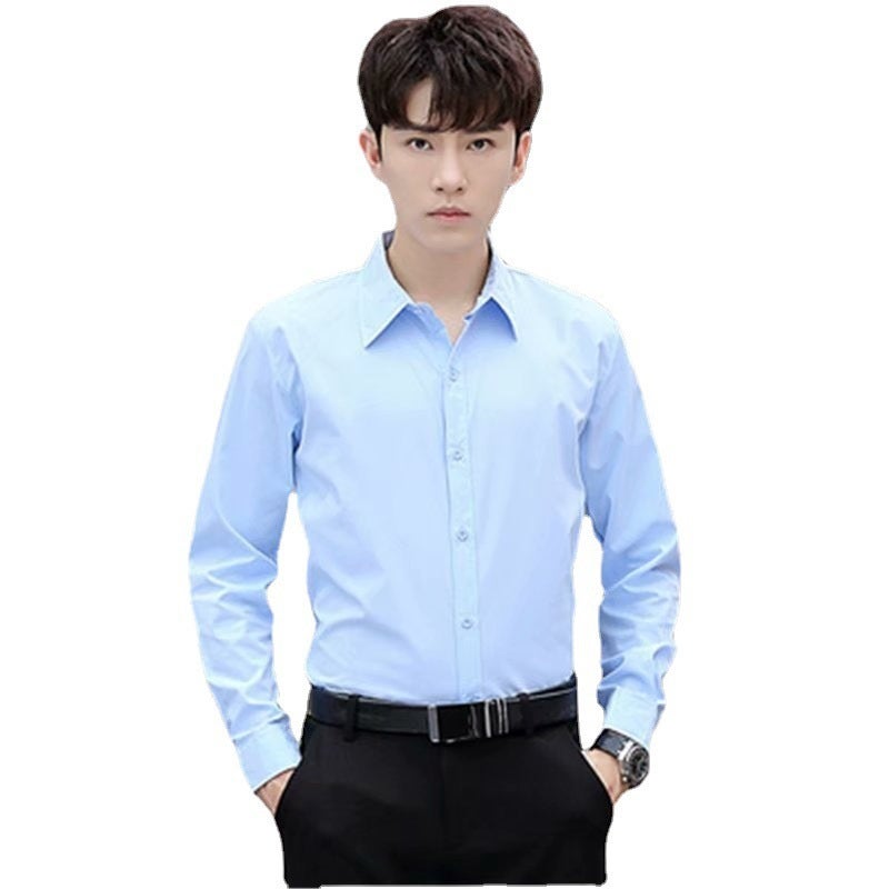 Men'S Summer Business British Shirt Men'S Long Sleeve Slim Korean Style Formal Black Shirt Plus Size Color Non-Ironing Shirt - Image 5