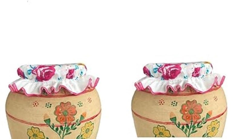 DAIDSUKE Pack of 2 Heavy Quality All Matka Suitable Cover with Rubber Grip With 4 Cotton Tap Cover Size Adjustable Made with Cotton Washable and Reusable Cloth Filter for Matka Multi Color - Image 5
