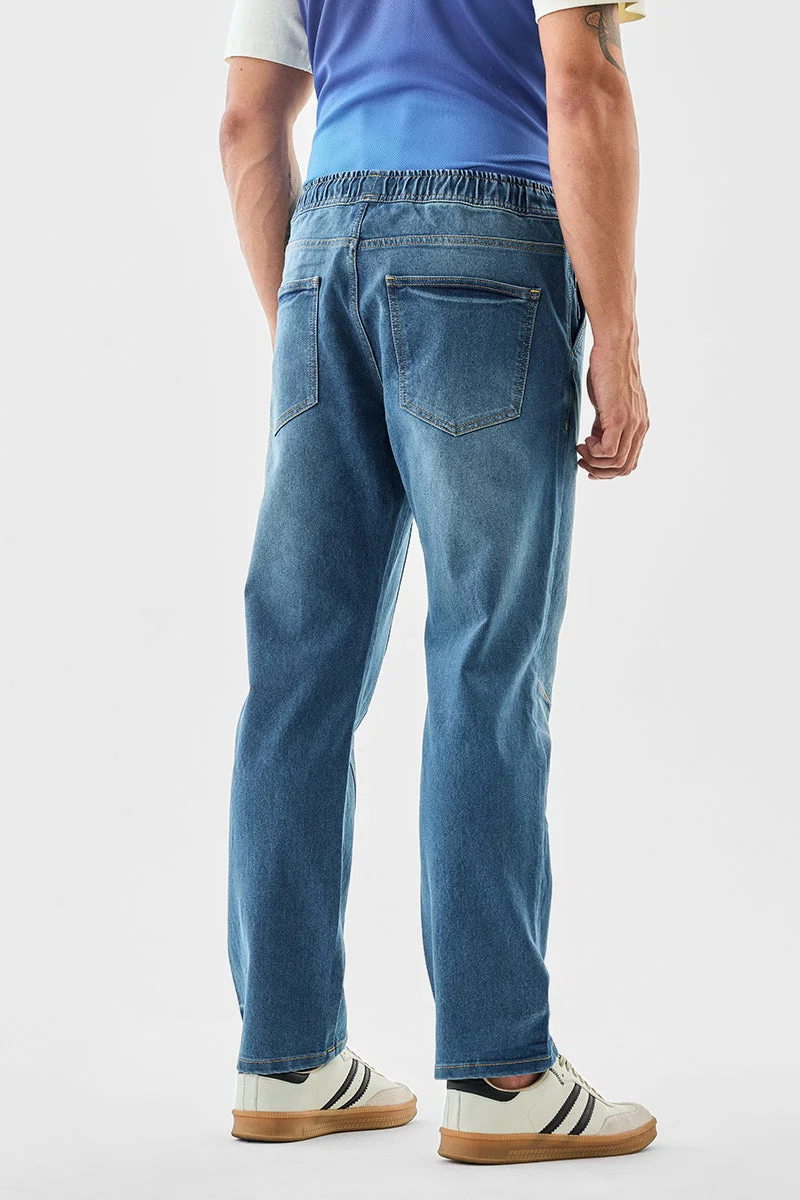 SNITCH Blue Comfort Fit Stretch Jeans for Men | Best Price UAE