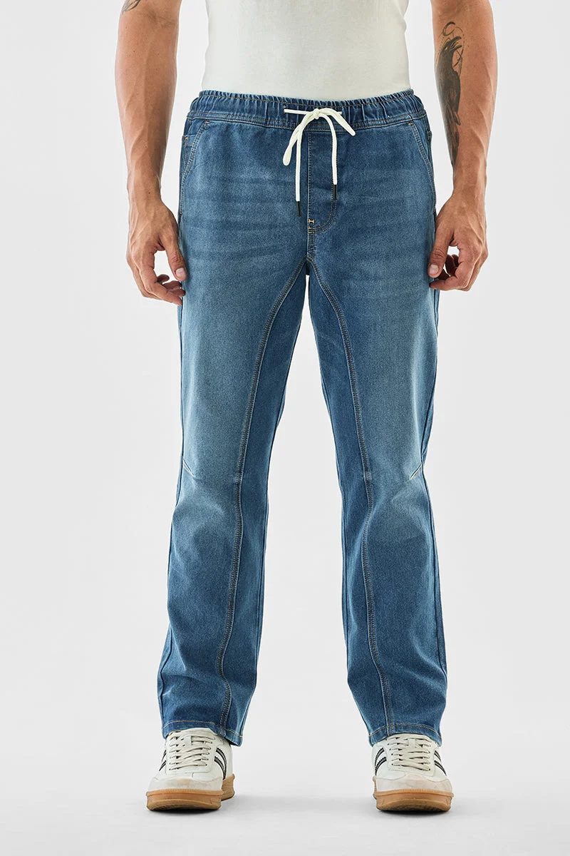 SNITCH Blue Comfort Fit Stretch Jeans for Men | Best Price UAE