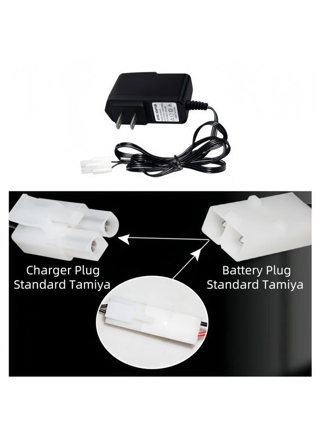 Cecicebb RC Battery Charger for 9.6V (8S) NiMH/NiCd Battery Packs, 250mA AC Plug Charger with Standard Tamiya Connector for RC Hobbies Airsoft Guns RC Cars RC Airplanes - Image 3