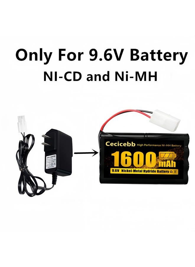 Cecicebb RC Battery Charger for 9.6V (8S) NiMH/NiCd Battery Packs, 250mA AC Plug Charger with Standard Tamiya Connector for RC Hobbies Airsoft Guns RC Cars RC Airplanes - Image 2