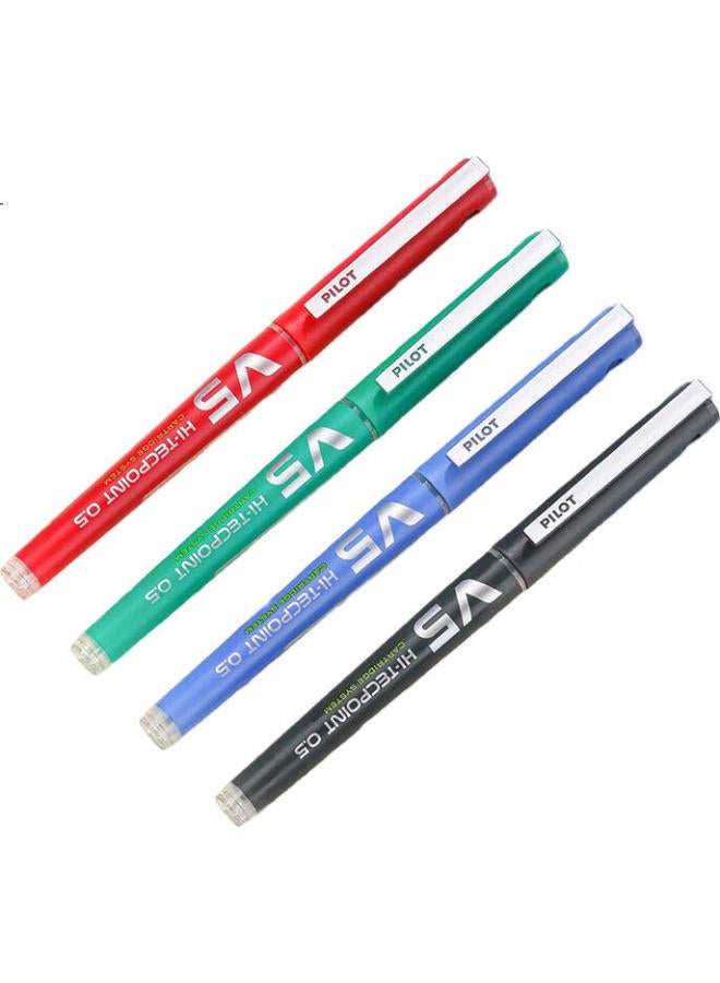 Pilot Bxc-V5 Direct Liquid Rollerball Pen, Large V5 Gel Pen, Needle-Tip Gel Pen, 0.5Mm Signature Pen, Upgraded Version With Replaceable Ink Cartridge, Red, 6-Pack - Image 1