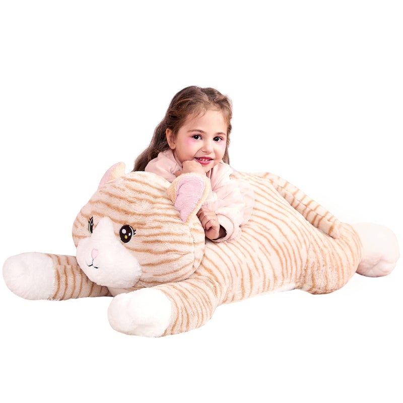 IKASA Large Cat Stuffed Animal Plush ToyGiant Kitten Cute Jumbo Soft ToysHuge Big Size Plushy Gigantic PlushieGifts for Kid Girl 30 inches Orange - Image 2