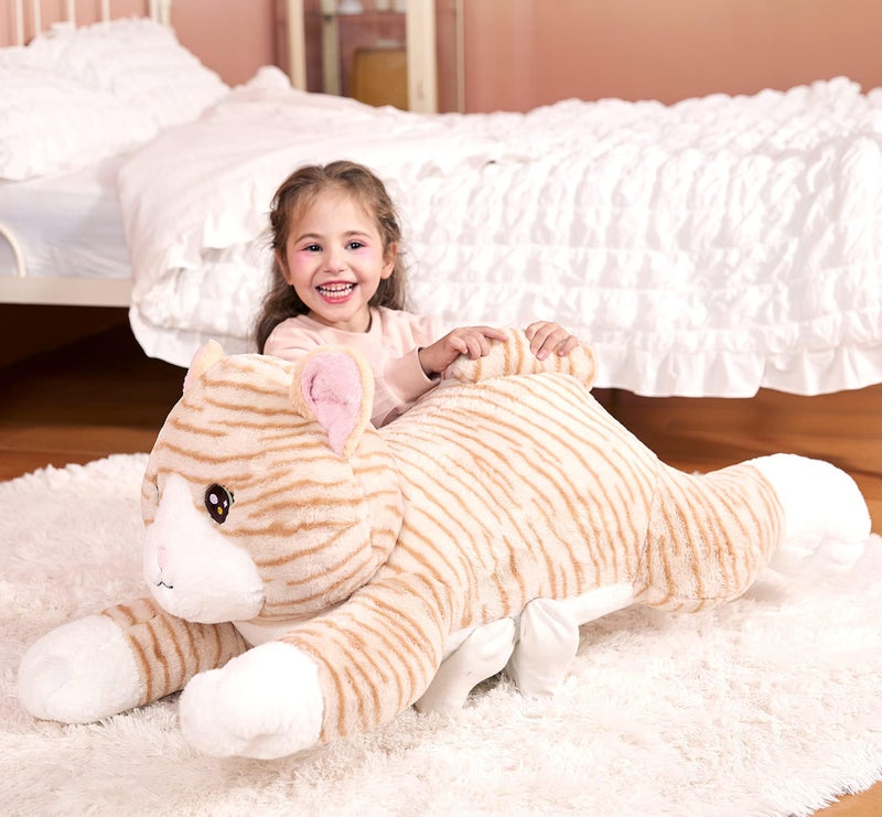 IKASA Large Cat Stuffed Animal Plush ToyGiant Kitten Cute Jumbo Soft ToysHuge Big Size Plushy Gigantic PlushieGifts for Kid Girl 30 inches Orange - Image 3