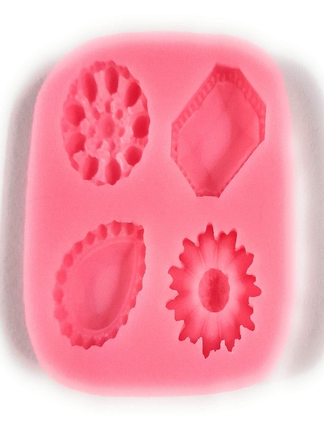 Ditya Crafts Silicone Cake Moulds Chocolate Fondant Moulds 3D Icing Moulds Soap Mould Baking Molds Clay Mould (Flowers and Gems) - Image 1