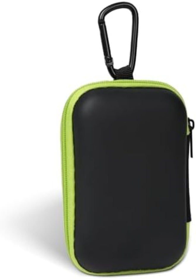 Woyinger Round Earbud Case Portable EVA Carrying Case Storage Bag Cell Phone Accessories Organizer with Carabiner for Earphone, Earbud, Earpieces, SD Memory Card, Camera Chips,Black - Image 1