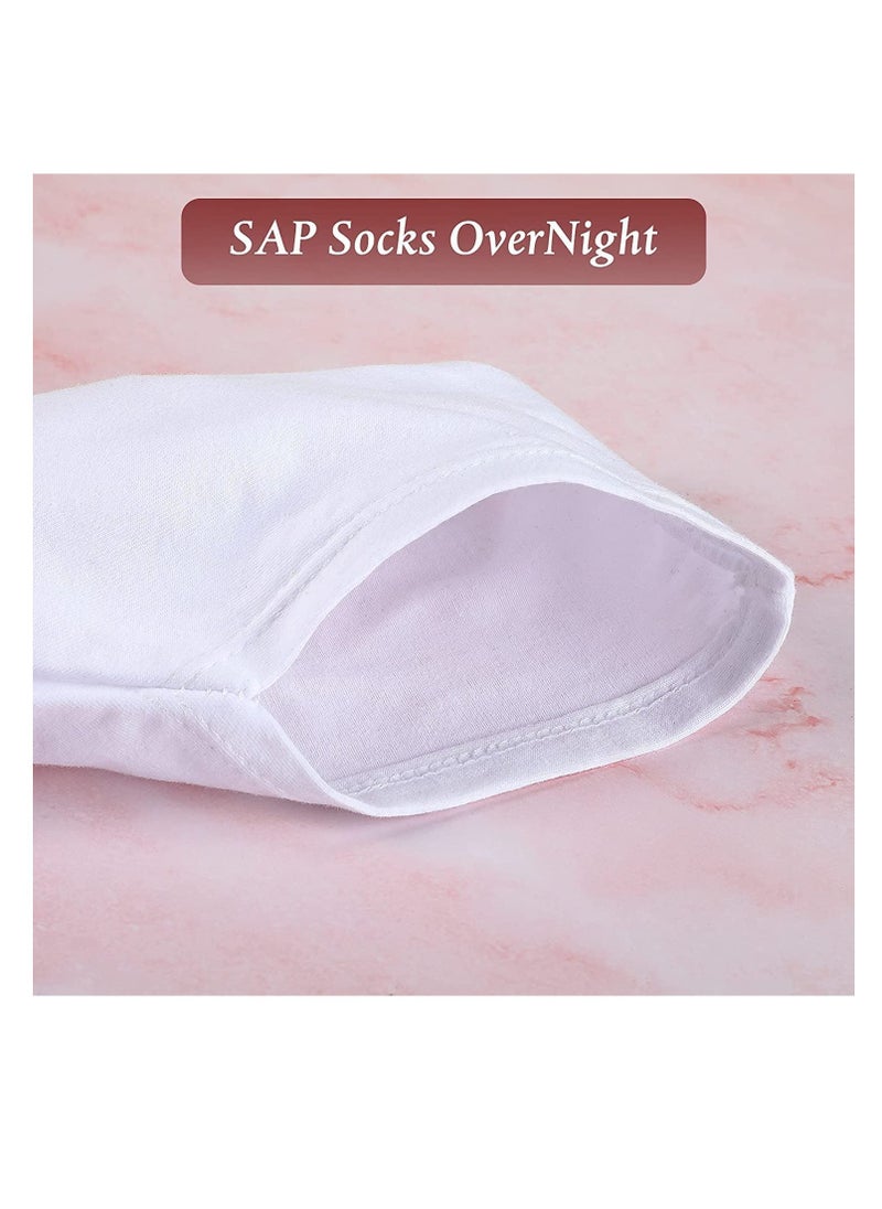 SYOSI - Moisturizing Socks Overnight Spa Socks for Dry Feet Moisture Enhancing Socks Foot Care Treatment Soft Premium Cotton Spandex Socks Cosmetic Moisturizing Socks for Women and Men White 5 Pairs - Image 1