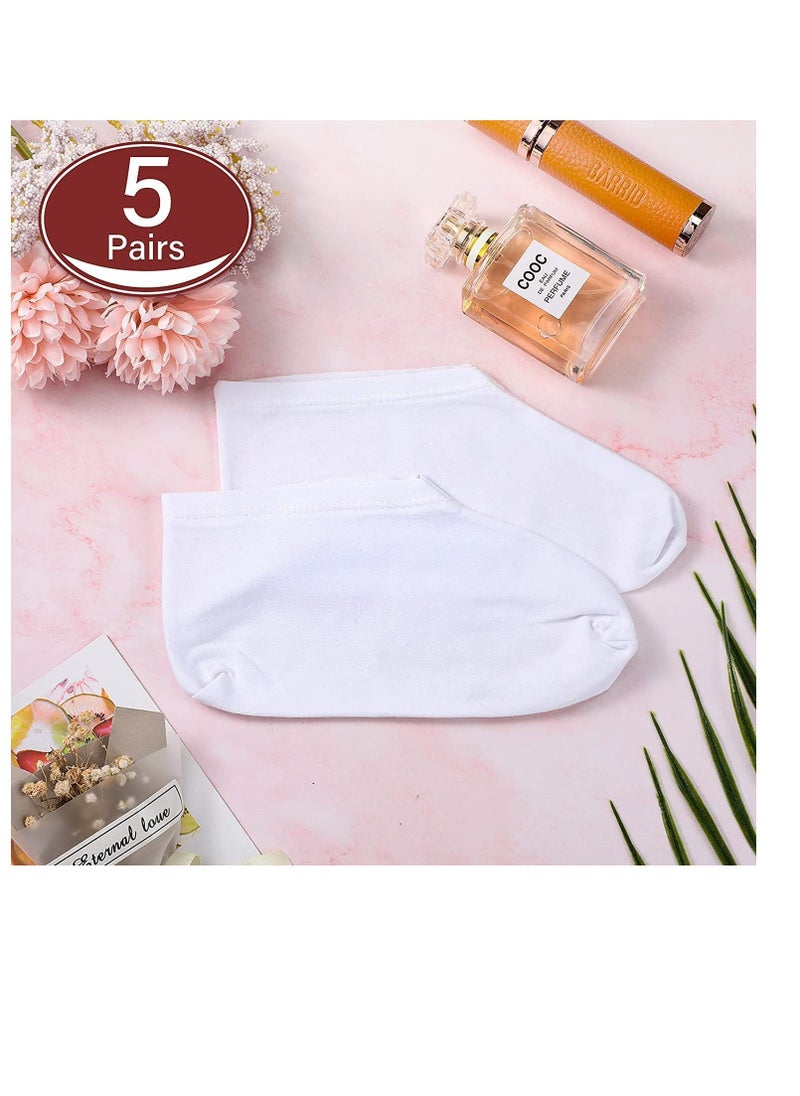 SYOSI - Moisturizing Socks Overnight Spa Socks for Dry Feet Moisture Enhancing Socks Foot Care Treatment Soft Premium Cotton Spandex Socks Cosmetic Moisturizing Socks for Women and Men White 5 Pairs - Image 1