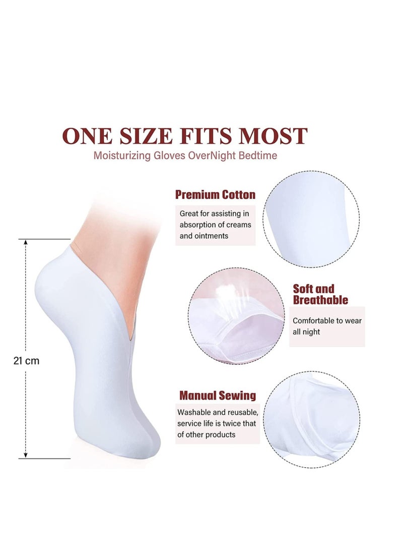 SYOSI - Moisturizing Socks Overnight Spa Socks for Dry Feet Moisture Enhancing Socks Foot Care Treatment Soft Premium Cotton Spandex Socks Cosmetic Moisturizing Socks for Women and Men White 5 Pairs - Image 1
