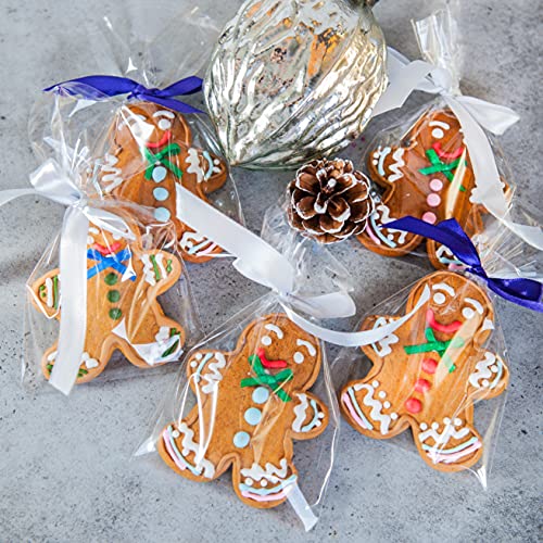 Morepack Cello Cellophane Treat Bags,5x7 Inches Clear Cellophane Bags 200 Pcs OPP Plastic Treat Bags with 200 Twist Ties for Gift Wrapping,Packaging Candies,Dessert,Bakery, Cookies, Chocolate,Party Favor - Image 5