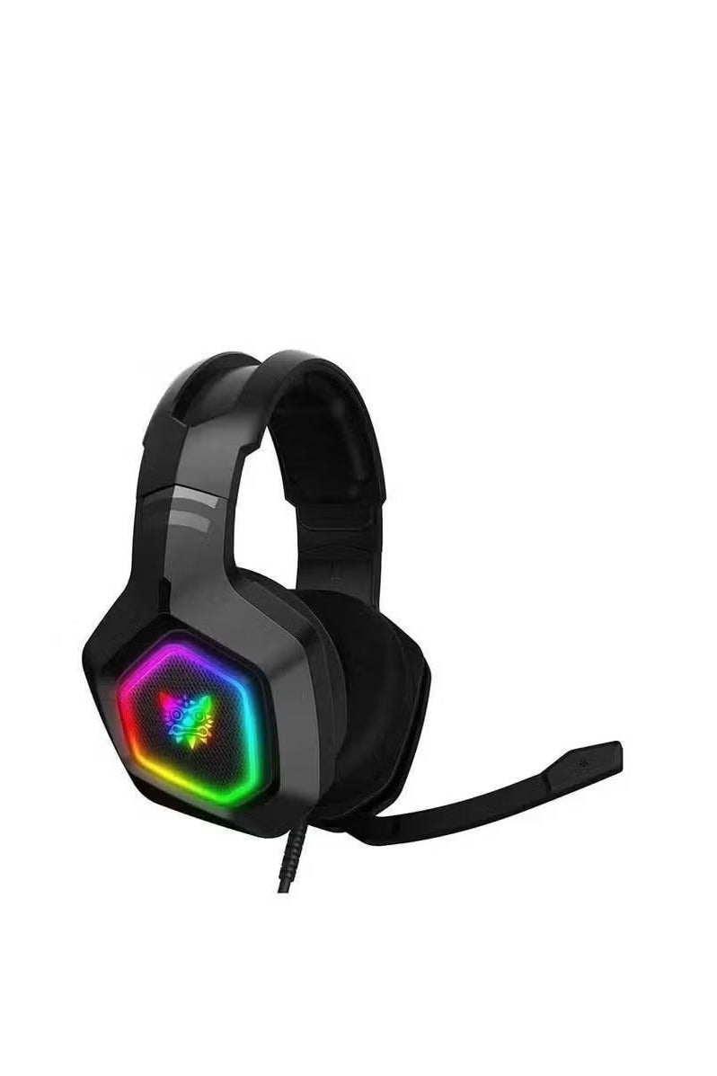 onikuma K10 Gaming Headset with Surround Sound Pro Noise Canceling Gaming Headphones, High-Performance Mic & RGB LED Light, Comfortable Over-Ear Design, Perfect for PC, Xbox, PlayStation, Mobile Gaming – Immersive Audio Experience - Image 2