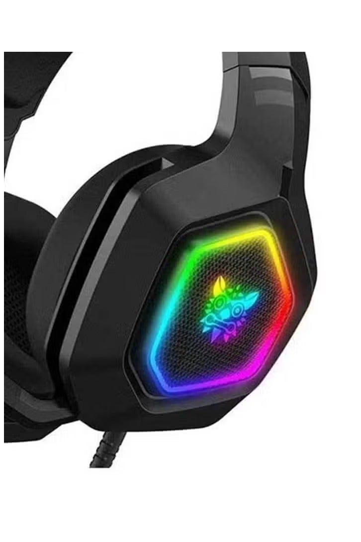 onikuma K10 Gaming Headset with Surround Sound Pro Noise Canceling Gaming Headphones, High-Performance Mic & RGB LED Light, Comfortable Over-Ear Design, Perfect for PC, Xbox, PlayStation, Mobile Gaming – Immersive Audio Experience - Image 4