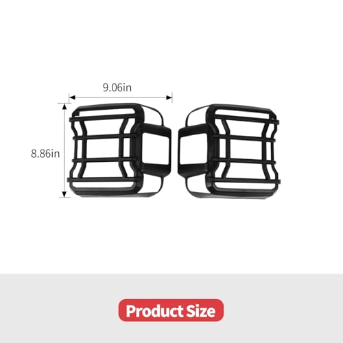 Jimen غطاء حماية ضوء الذيل جيمين متوافق مع جيب رانجلر JL و Unlimited 2018-2024 (أسود) - Image 3