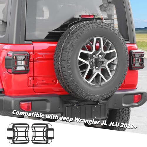 Jimen غطاء حماية ضوء الذيل جيمين متوافق مع جيب رانجلر JL و Unlimited 2018-2024 (أسود) - Image 2