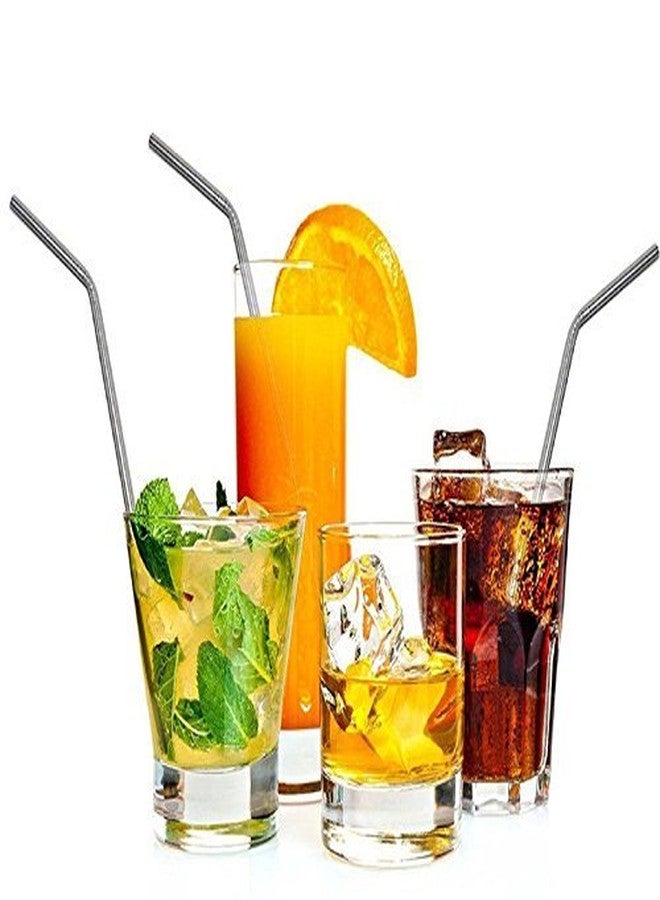Iktu Stainless Steel Cocktail Mocktail Straw with Cleaning Brush -4pcs - Image 3