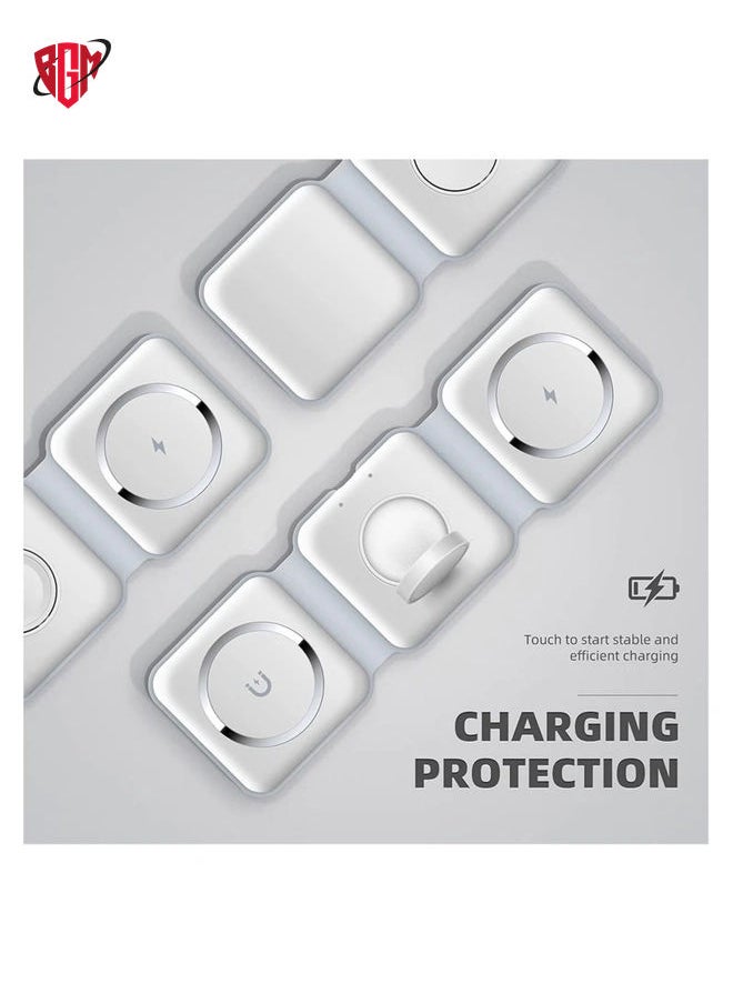BGM - Wireless Charging, 3 in 1 Wireless Charger,Wireless Magnetic Fast Charging Foldable Dock station Charger for iPhone 14/13/12/11/8/Pro/Max,for iWatch - Image 1